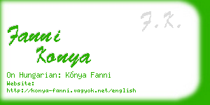 fanni konya business card