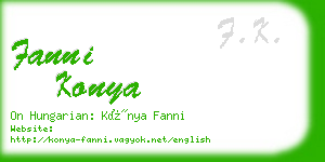 fanni konya business card